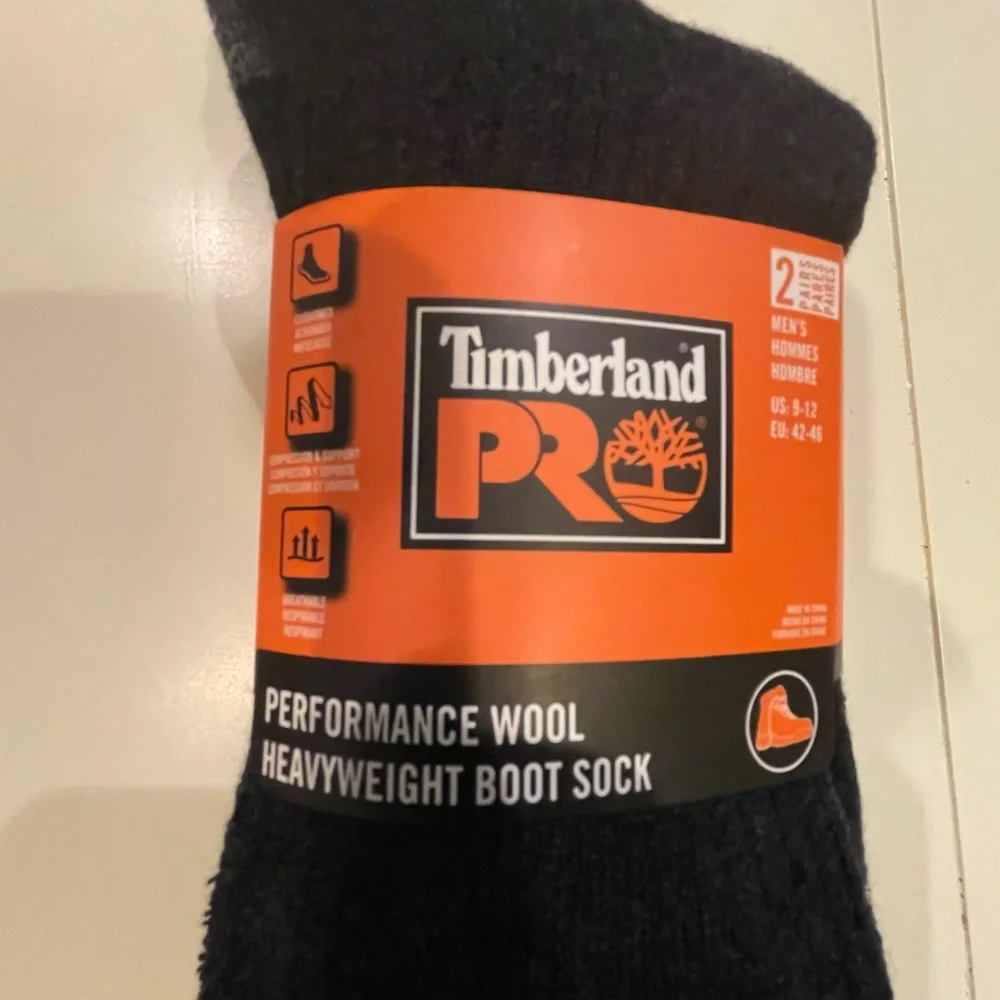 Men’s Timberland PRO Performance Wool Heavyweight Work Boot Socks (2 Pack) - Picture 2 of 3